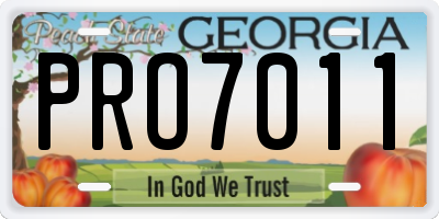 GA license plate PRO7011