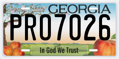GA license plate PRO7026