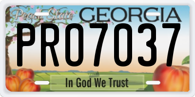 GA license plate PRO7037