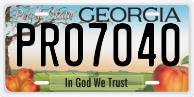GA license plate PRO7040