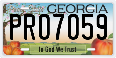 GA license plate PRO7059
