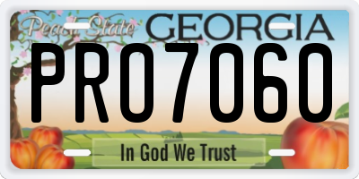 GA license plate PRO7060