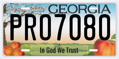 GA license plate PRO7080