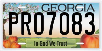 GA license plate PRO7083