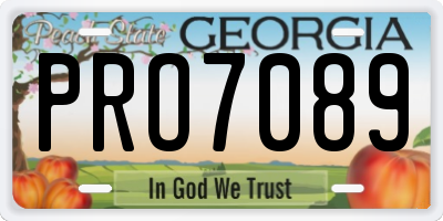 GA license plate PRO7089