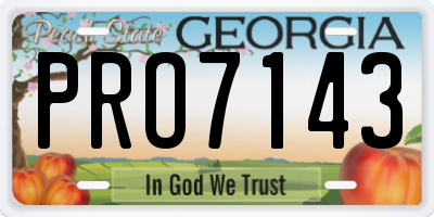GA license plate PRO7143