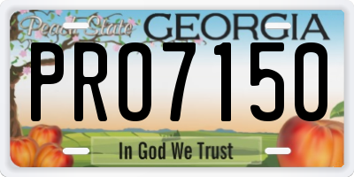 GA license plate PRO7150