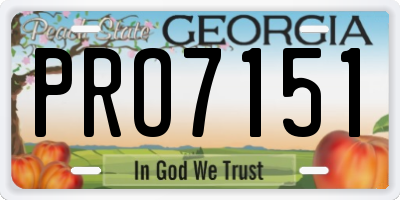GA license plate PRO7151