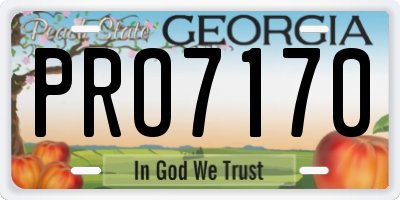 GA license plate PRO7170