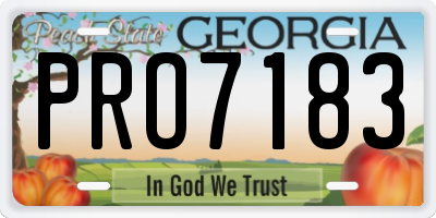 GA license plate PRO7183