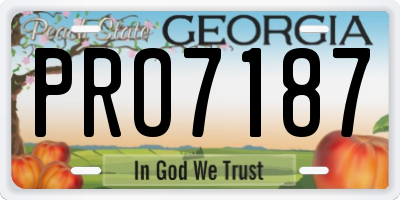 GA license plate PRO7187