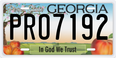 GA license plate PRO7192