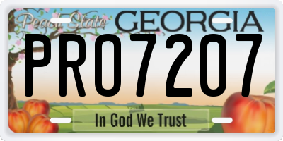 GA license plate PRO7207