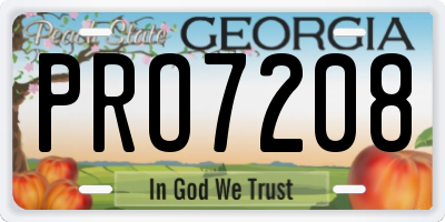 GA license plate PRO7208
