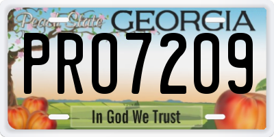 GA license plate PRO7209