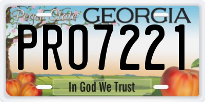 GA license plate PRO7221