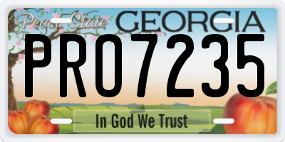 GA license plate PRO7235