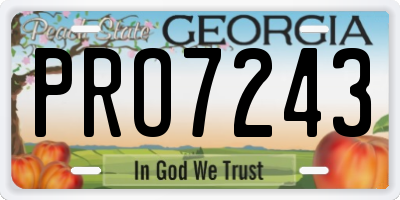 GA license plate PRO7243