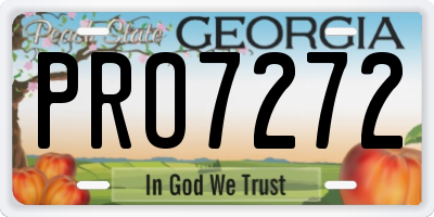 GA license plate PRO7272