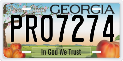 GA license plate PRO7274