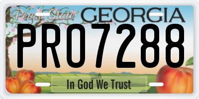 GA license plate PRO7288