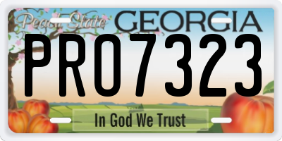 GA license plate PRO7323