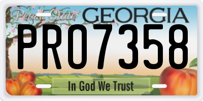GA license plate PRO7358