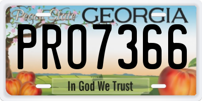 GA license plate PRO7366