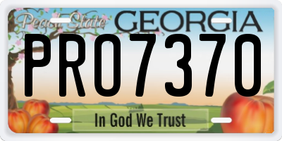 GA license plate PRO7370