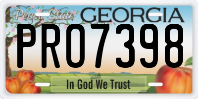 GA license plate PRO7398