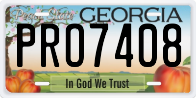 GA license plate PRO7408