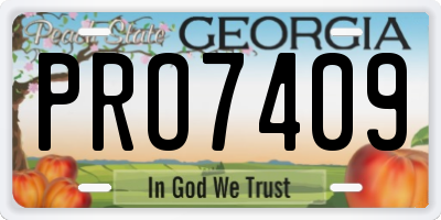 GA license plate PRO7409