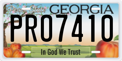 GA license plate PRO7410
