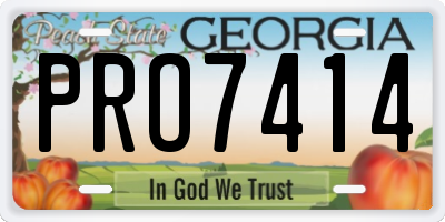 GA license plate PRO7414
