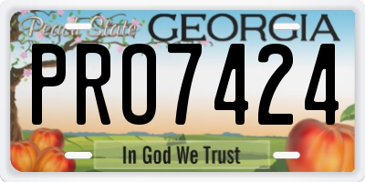 GA license plate PRO7424