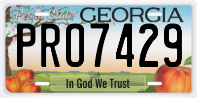 GA license plate PRO7429