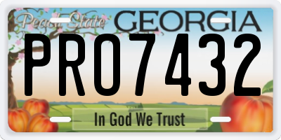 GA license plate PRO7432