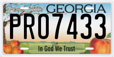 GA license plate PRO7433