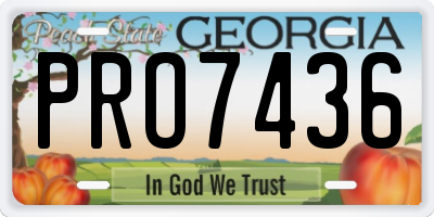 GA license plate PRO7436