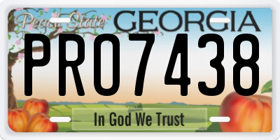 GA license plate PRO7438
