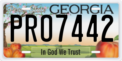 GA license plate PRO7442