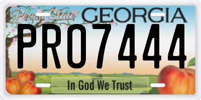 GA license plate PRO7444