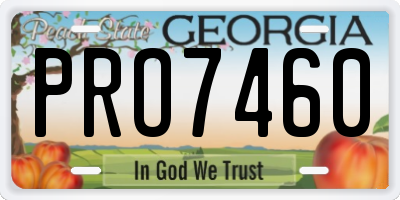 GA license plate PRO7460