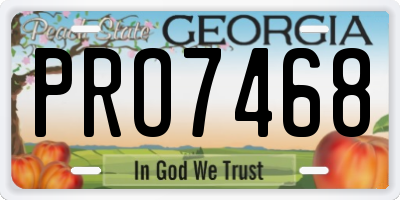 GA license plate PRO7468