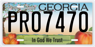 GA license plate PRO7470