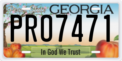 GA license plate PRO7471