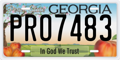GA license plate PRO7483
