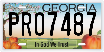GA license plate PRO7487