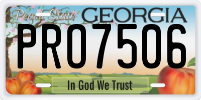 GA license plate PRO7506