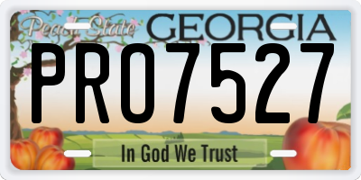 GA license plate PRO7527